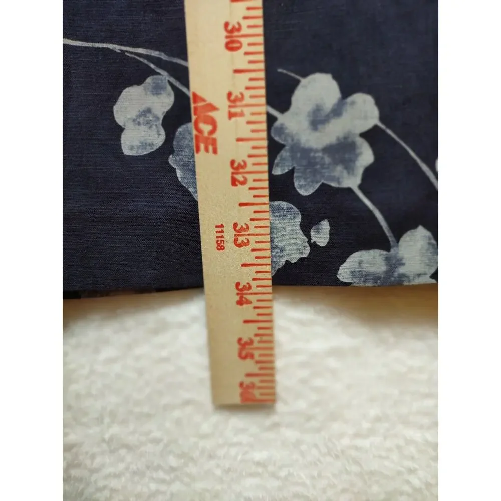 NYGARD Collection 4 Petite Maxi Lined Faux Wrap Skirt Navy And Light Blue Floral - Picture 11 of 11